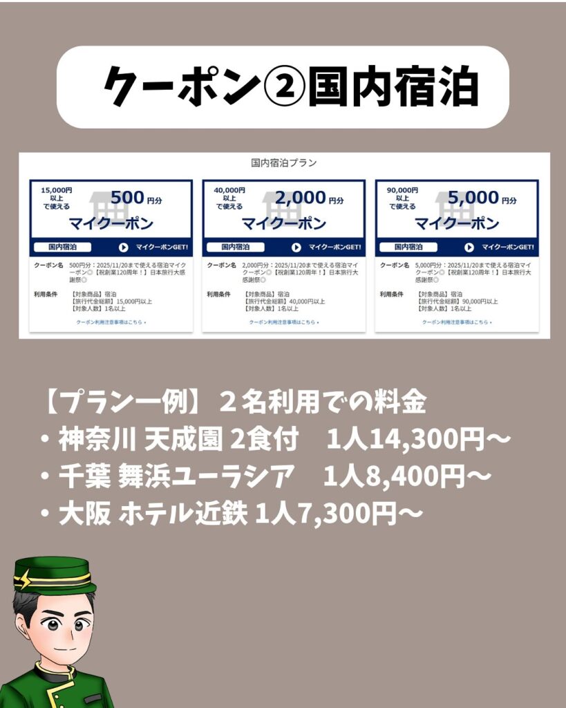 国内宿泊プランに使えるクーポン